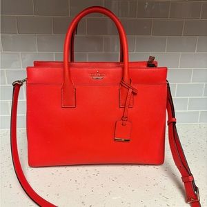 Kate spade red saffiano leather shoulder bag